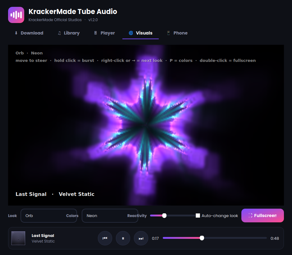 Visualizer that reacts to your music